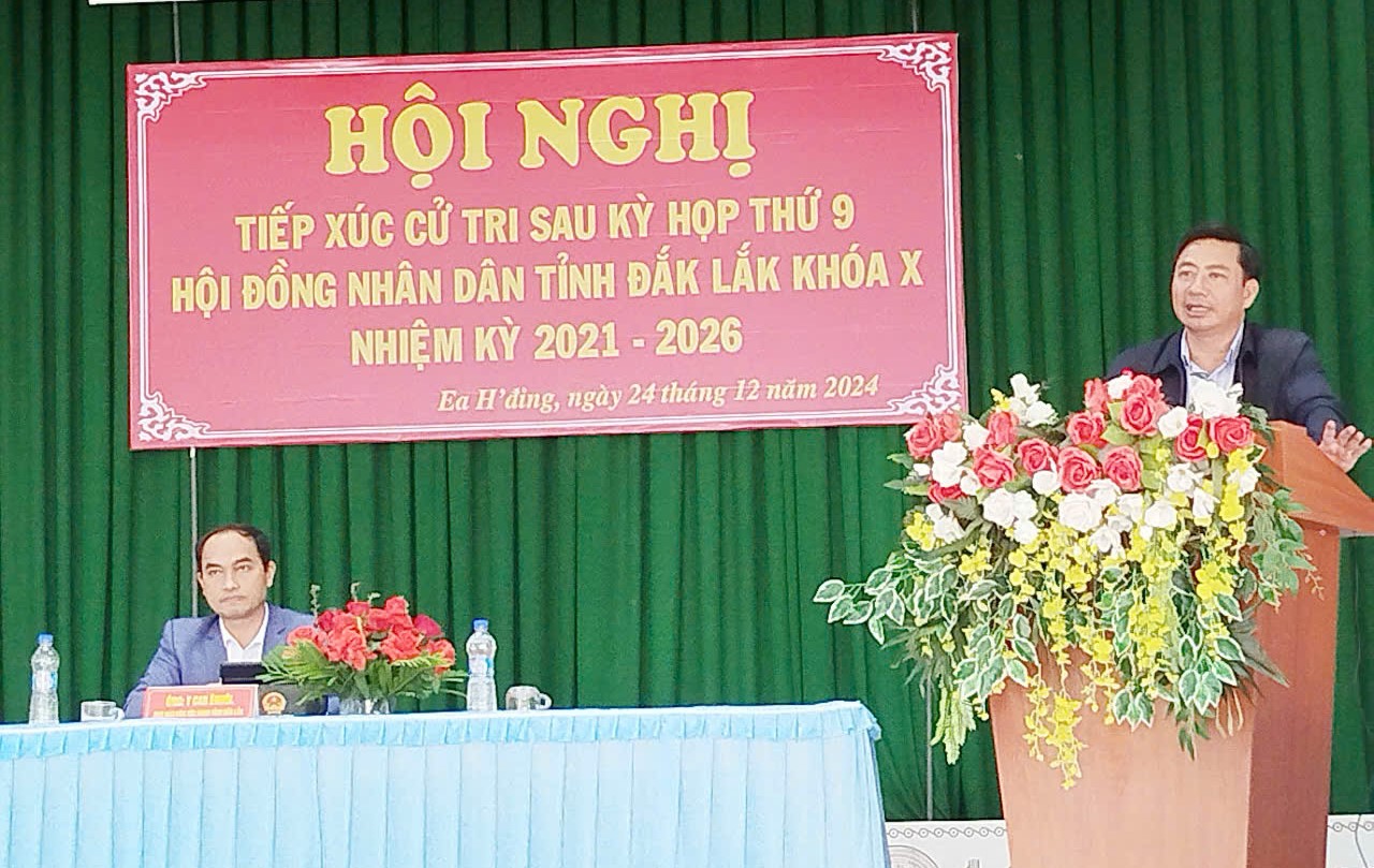 Tổ Đại biểu Hội đồng nhân dân tỉnh Đắk Lắk tiếp xúc cử tri xã Ea H'đing